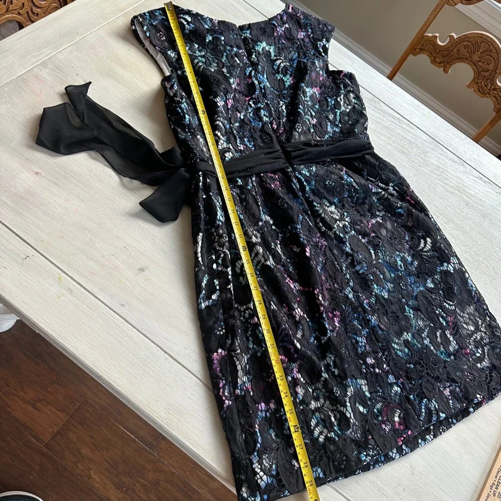 Alex Evenings Black Floral Lace‎ Sheath Dress 16W Mother of the Bride Guest